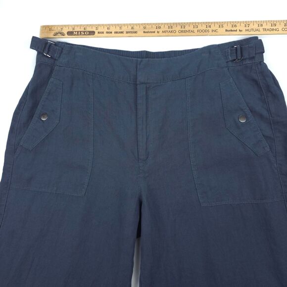 NEW Athleta Voyager Linen Utility Pants Ankle Crop Minimal Beachy Boho Lagenlook - Picture 3 of 9